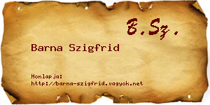 Barna Szigfrid névjegykártya