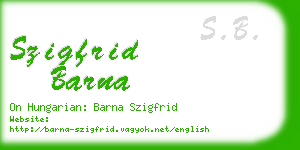 szigfrid barna business card